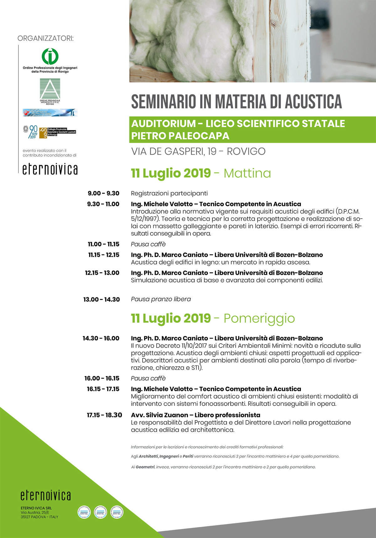 Seminario in materia di acustica 